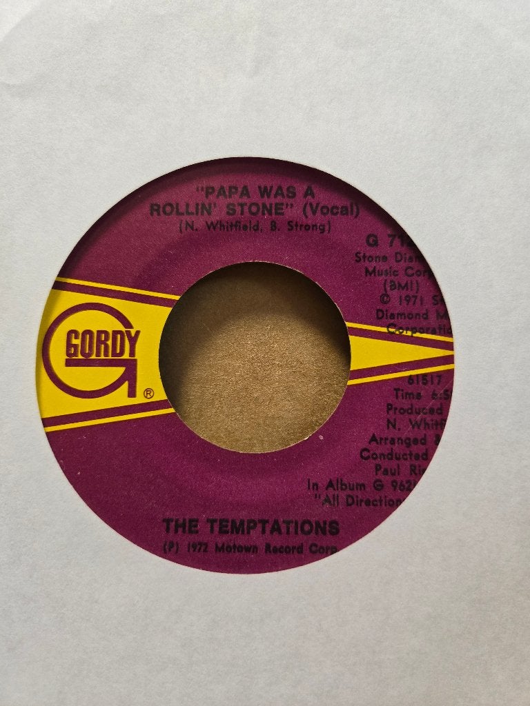 Temptations - Papa was a rolling stone, Cd's en Dvd's, Vinyl Singles, Gebruikt, 7 inch, Ophalen of Verzenden, Pop