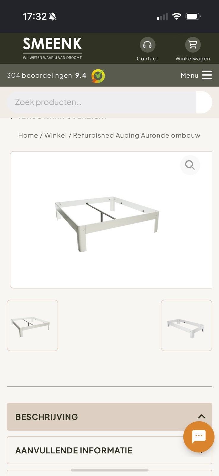 Auping auronde 180-210 beddenframe, Ophalen