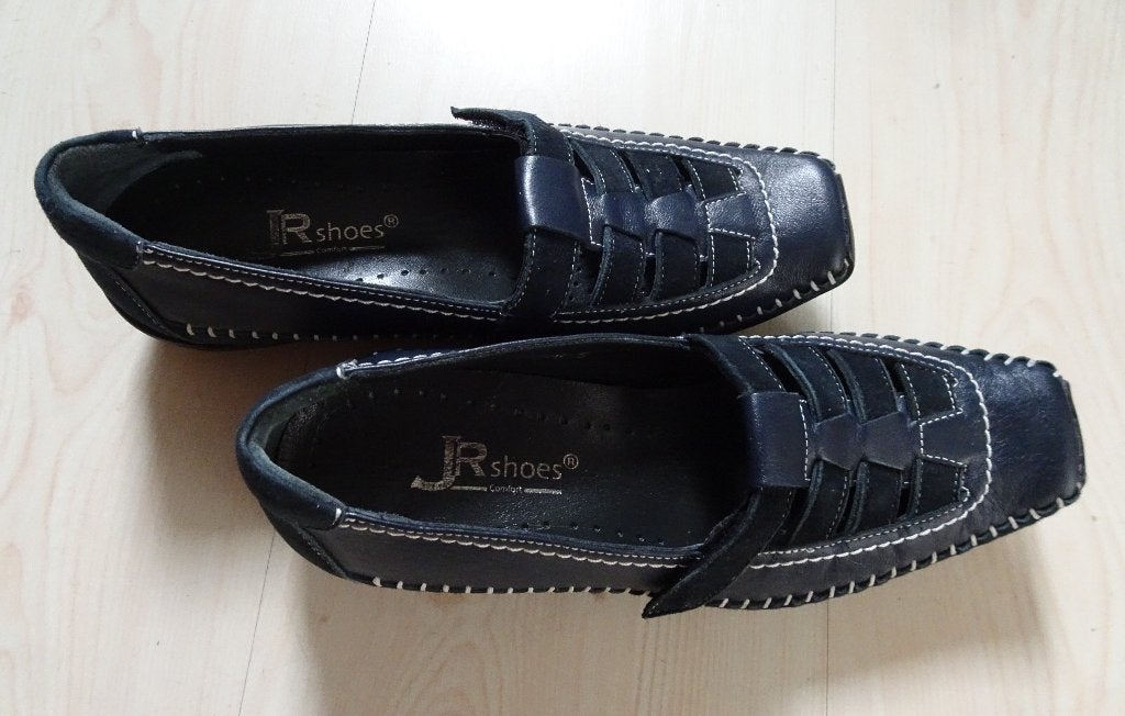 LEREN INSTAPPERS VAN SHOES MAAT 38, Kleding | Dames, Schoenen, Blauw, SHOES, Instappers, Ophalen of Verzenden