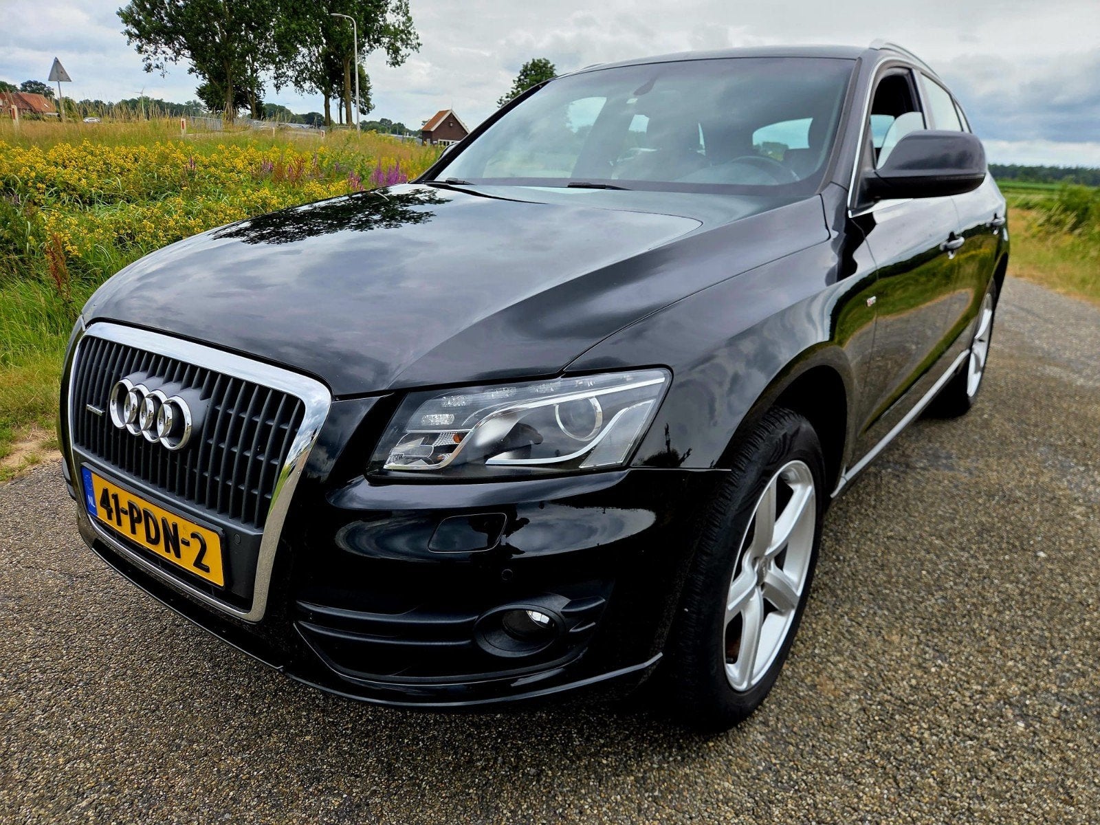 Audi Q5 S Line 2.0 Tfsi 132KW Quattro 2011 Zwart, Zwart, 4 cilinders, 179 pk, Leder en Stof