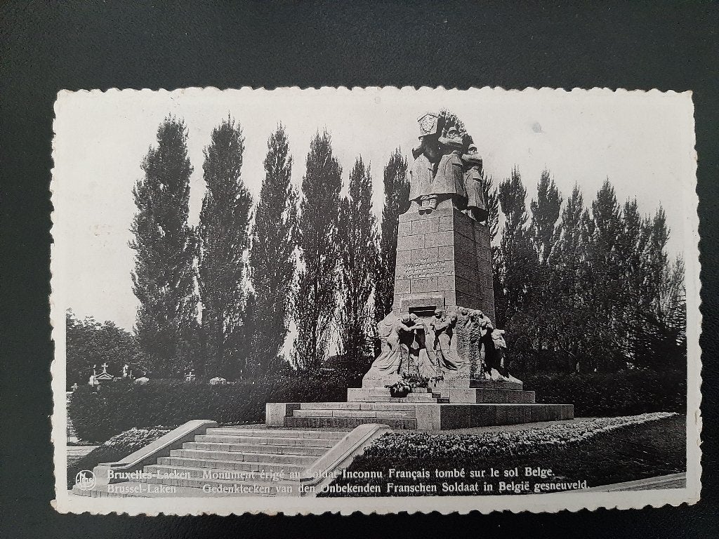 Gedenkteken onbekende Franse soldaat, 1939, Brussel, Laken,, Verzenden, 1920 tot 1940, Gelopen
