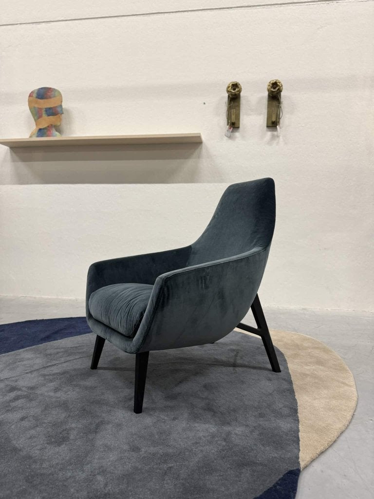 Nieuw Montis Enzo Fauteuil blauw Velour stof design stoel, Nieuw, 75 tot 100 cm, Ophalen of Verzenden, 50 tot 75 cm