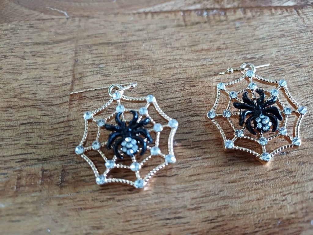 Halloween oorbellen met spin, Overige materialen, Hangers, Nieuw, Ophalen of Verzenden