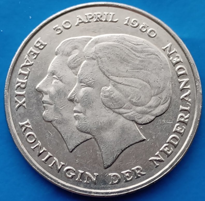 1 gulden 1980 'Dubbele Kop' Juliana & Beatrix, Verzenden, Koningin Beatrix, 1 gulden, Losse munt