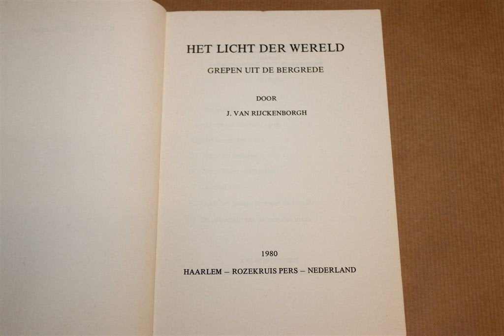 Het Licht der Wereld — Bergrede, Rozekruisers Rijckenborgh, Boeken, Ophalen of Verzenden, Gelezen, Overige onderwerpen, Achtergrond en Informatie