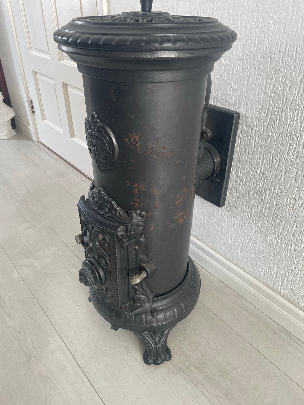 Antieke Godin Kolenkachel - Decoratieve Kachel, Ophalen, Gebruikt, Overige brandstoffen, Vrijstaand
