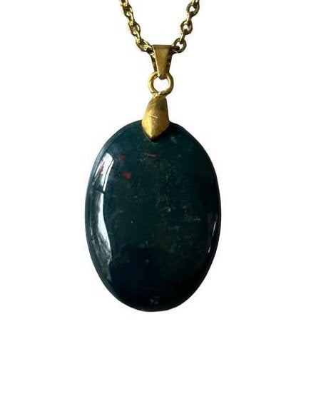 Bloedsteen Edelsteen Ketting - Roestvrijstaal Sieraden, Vanbeeksaar4@gmail.com, Nieuw, Ophalen of Verzenden, Schimmelstraat