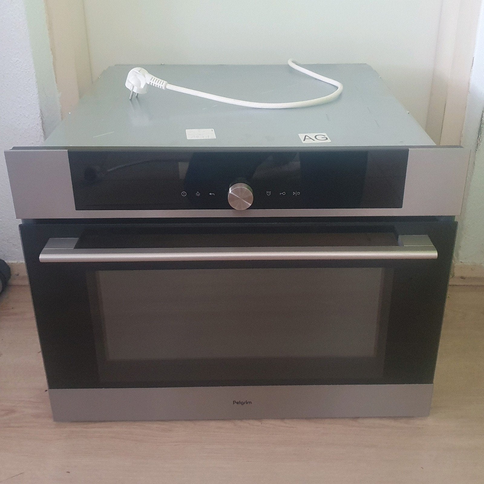 Pelgrim Mac rvs inbouw combimagnetron/oven - perfecte staat, Ophalen, Pelgrim, Inbouw, 55 tot 60 cm