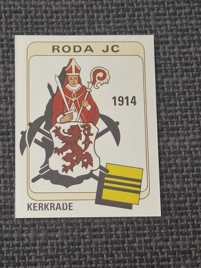 Panini Voetbal 84 Roda JC Embleem, Verzenden, Zo goed als nieuw, Sticker