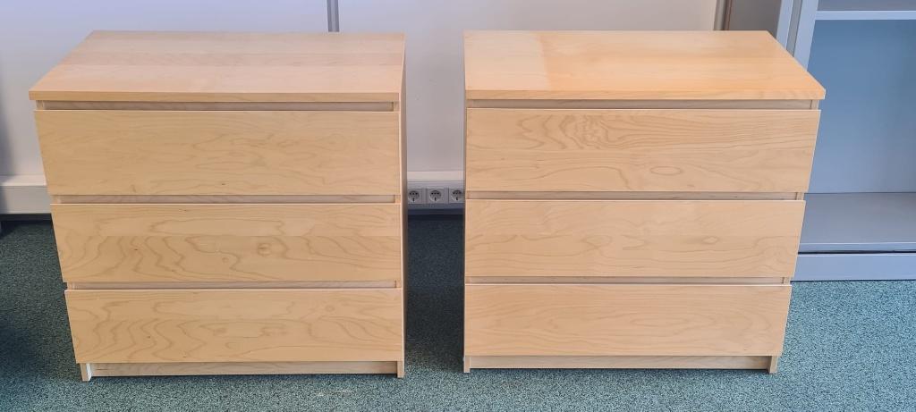 Twee Ikea Galant ladekastjes op wielen, Ophalen, Gebruikt, 50 tot 100 cm, 3 of 4 laden