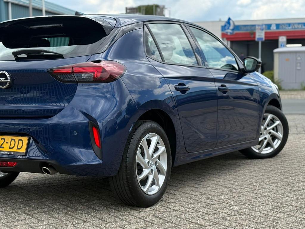 Opel Corsa 1.2 GS Line#Aut#Nap#Carplay#Camera, 101 pk, Gebruikt, Blauw, Leder en Stof