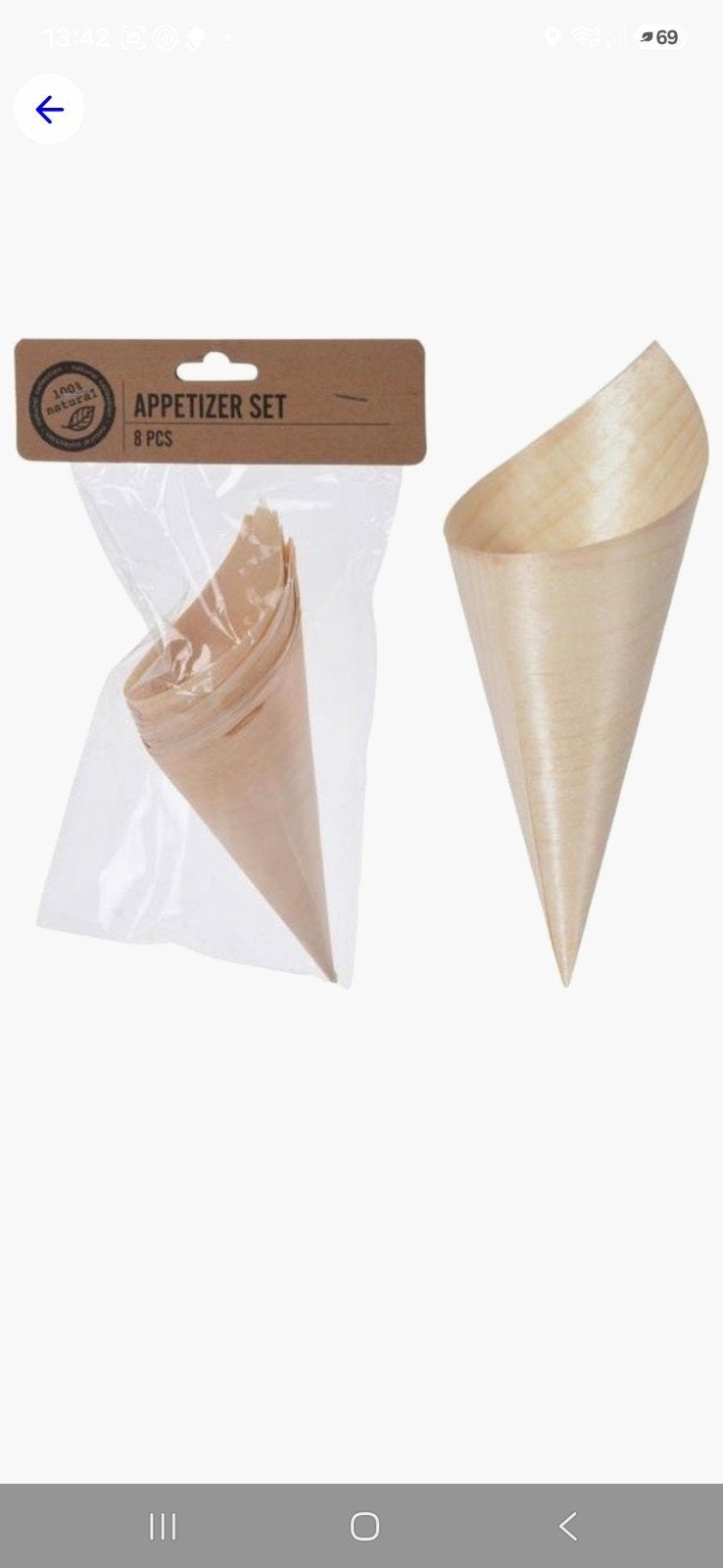 60 Houten Appetizer Cones Natuurlijk Materiaal Nieuw, Huis en Inrichting, Ophalen of Verzenden, Nieuw