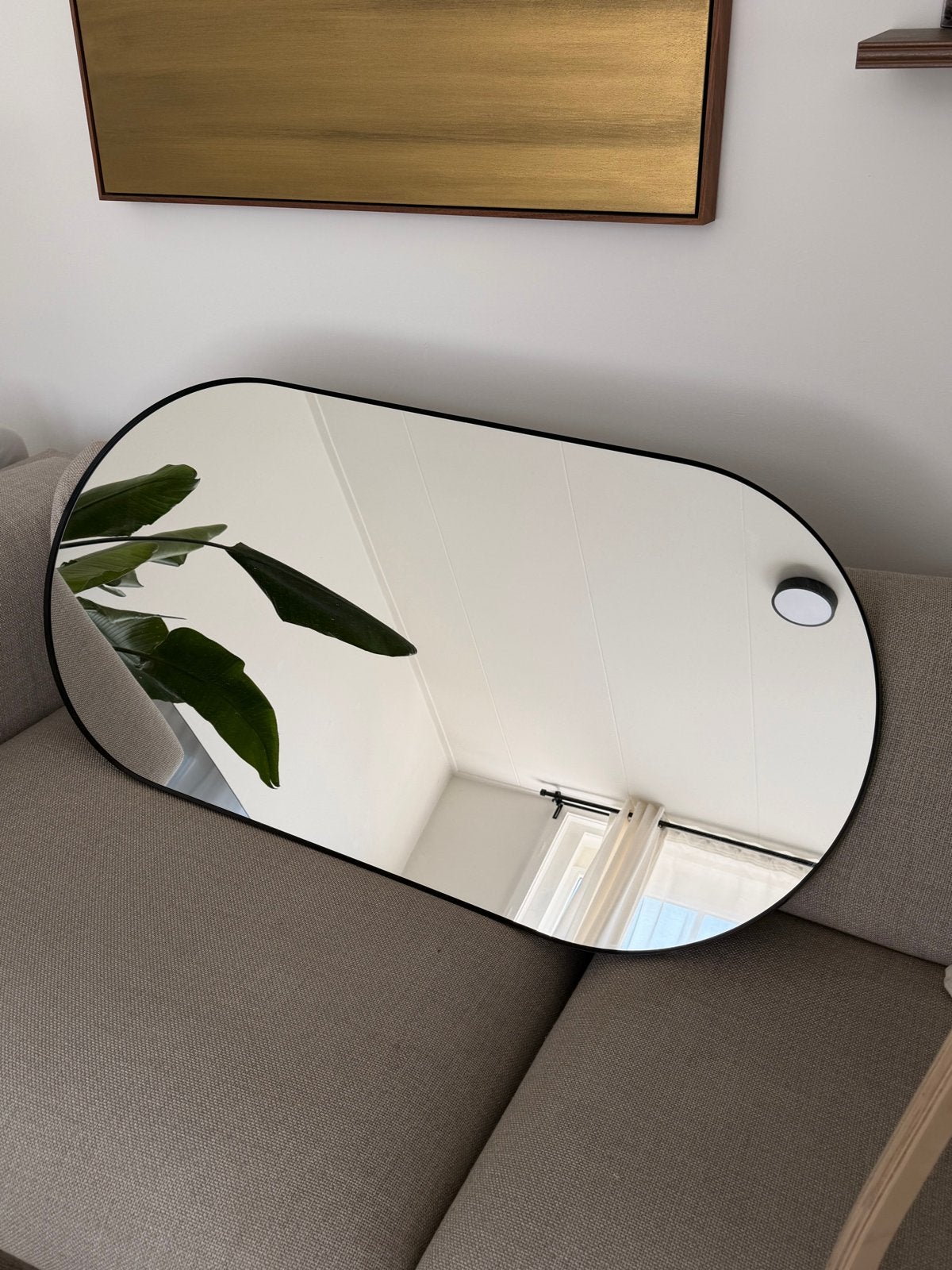 IKEA Lindbyn spiegel ovaal 60x120 cm, Ophalen, Zo goed als nieuw, Minder dan 100 cm, Ovaal