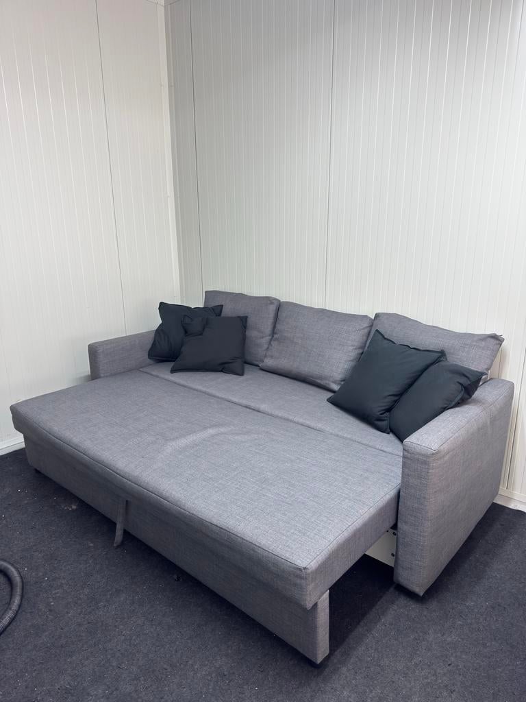 IKEA FRIHETEN Slaapbank – Grijs – Direct klaar voor gebruik, Ophalen, Gebruikt, Tweepersoons, 140 cm