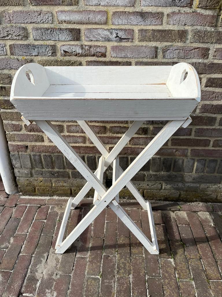 Brocante butler tray wit, Huis en Inrichting, Woonaccessoires | Dienbladen, Ophalen, Gebruikt