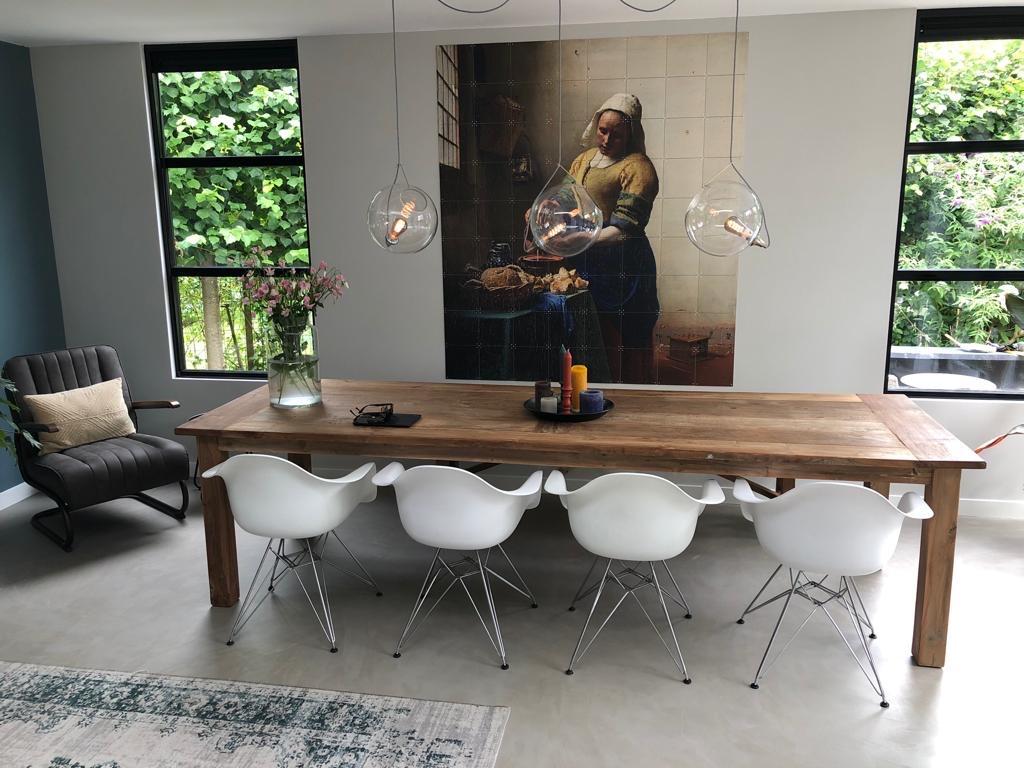 Teak houten eettafel 300 x 100 cm, Huis en Inrichting, Tafels | Eettafels, Teakhout, 200 cm of meer, Zo goed als nieuw, Vijf personen of meer