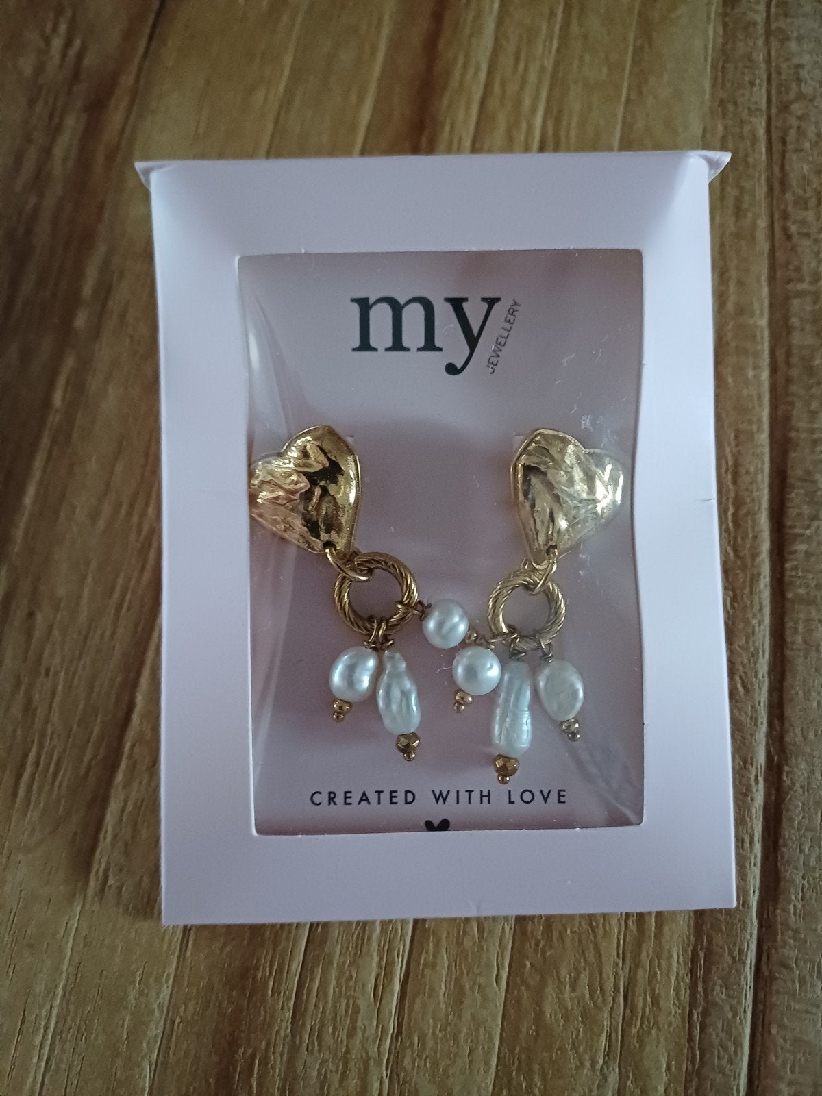 My Jewellery oorbellen met hartjes en parels, Overige materialen, Hangers, Nieuw, Ophalen of Verzenden