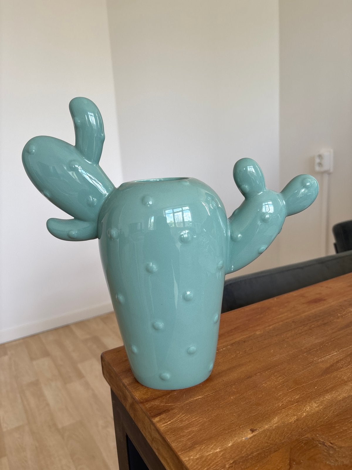 cactus vaas / woonaccessoire – mintgroen – 25 cm hoog, Ophalen, Overige kleuren, 25 cm, Nieuw