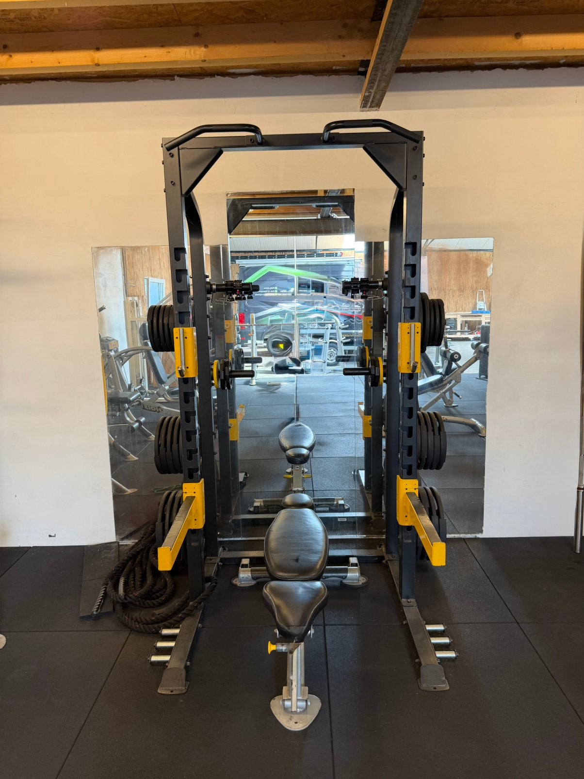 Fitness squat rek, Ophalen, Zo goed als nieuw, Fitnessbank
