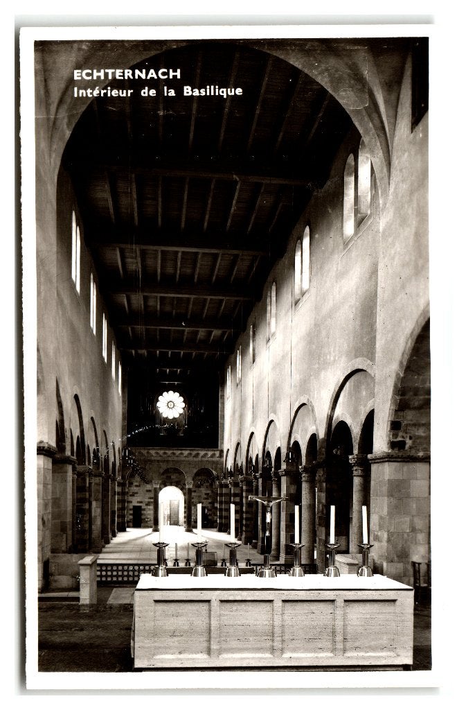 Echternach, Intérieur de la Basilique, Ophalen of Verzenden, 1940 tot 1960, Ongelopen, België en Luxemburg