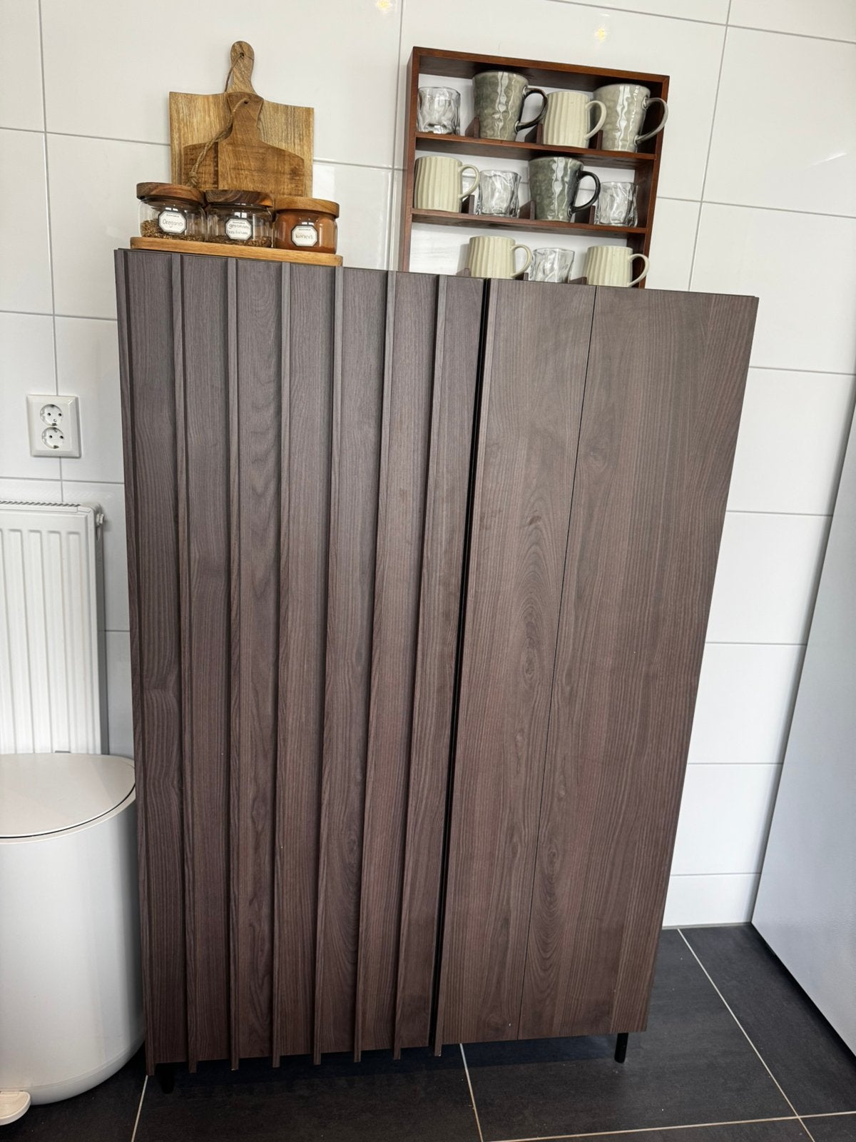 Donker eiken dressoir Paz – Meubella, Ophalen, Zo goed als nieuw, 25 tot 50 cm, Minder dan 100 cm