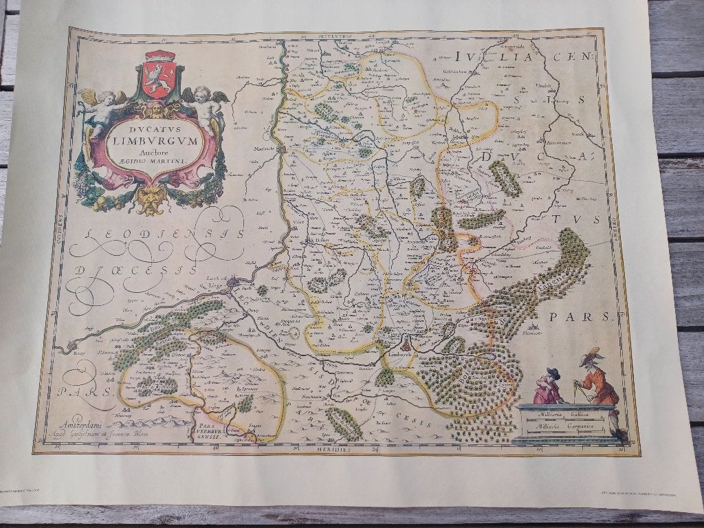 Oude kaart Limburg, Gelezen, Voor 1800, Ophalen of Verzenden, Landkaart