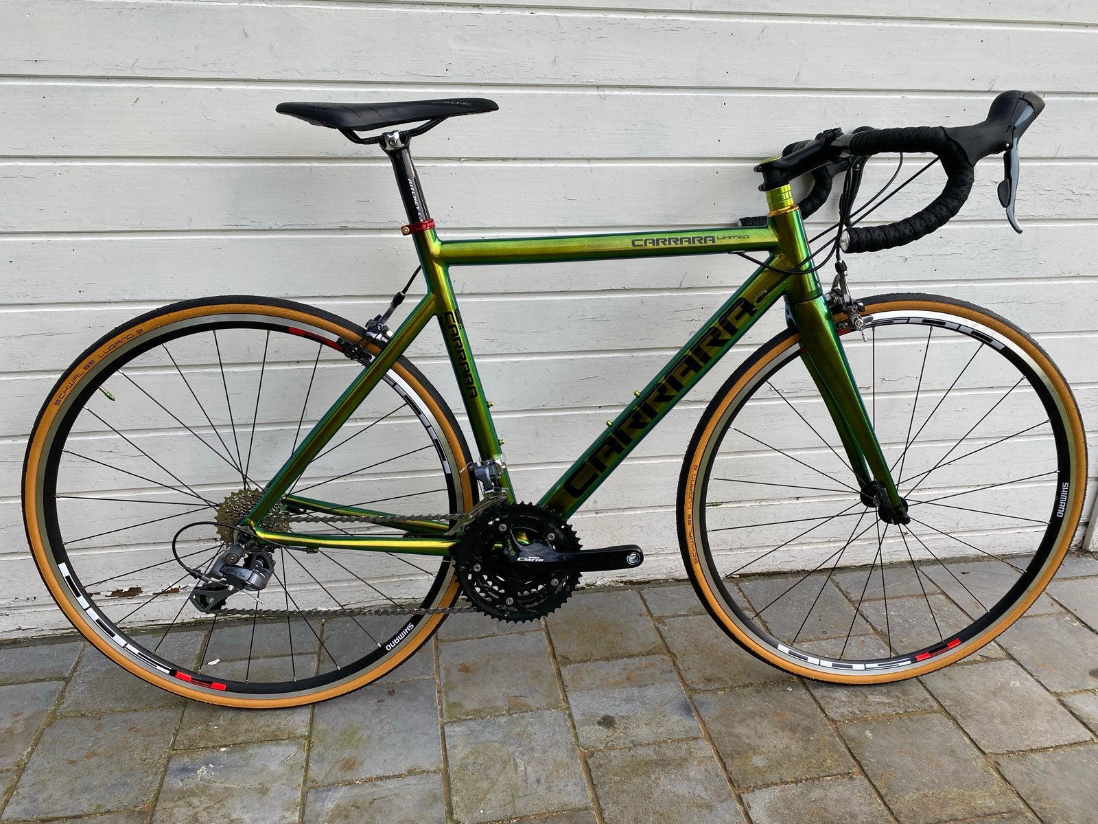 Nieuwe Racefiets - Kameleon Groen-Goud - Shimano Clar, 28 inch, Velgrem, 49 tot 53 cm, Meer dan 20 versnellingen