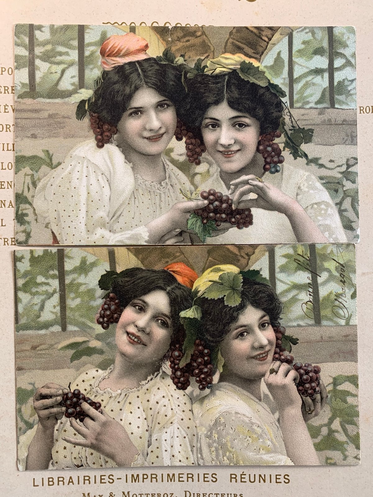 1906 Dames met druiven (EE), Ophalen of Verzenden, Voor 1920, Gelopen, Overige thema's