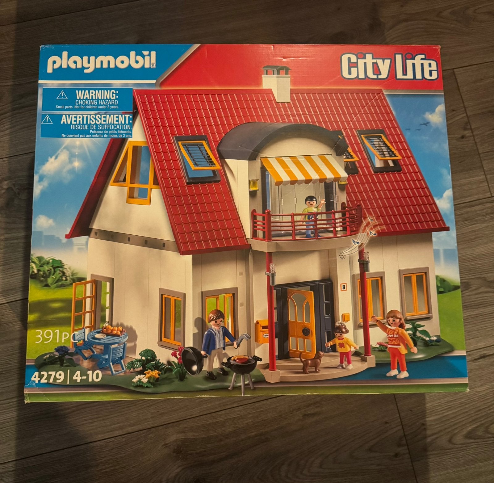 Playmobil moderne villa en extra etage 4279+7387, Ophalen, Gebouw, Complete set, Zo goed als nieuw