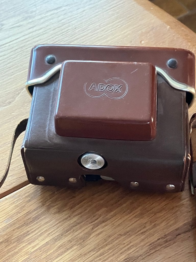 Vintage Adox Golf IA camera met lederen tas, Ophalen of Verzenden, Gebruikt