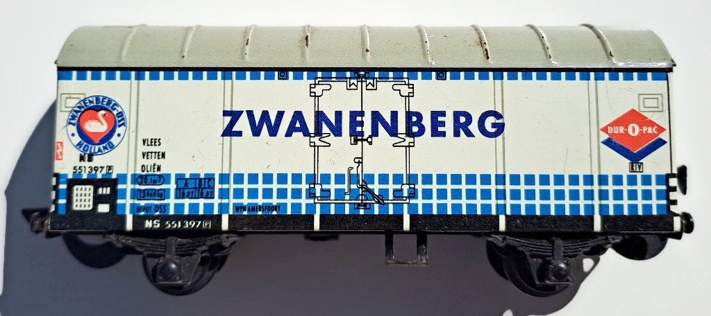 4 Blikken wagons HO (Bub), Overige merken, Gebruikt, Gelijkstroom, Wagon