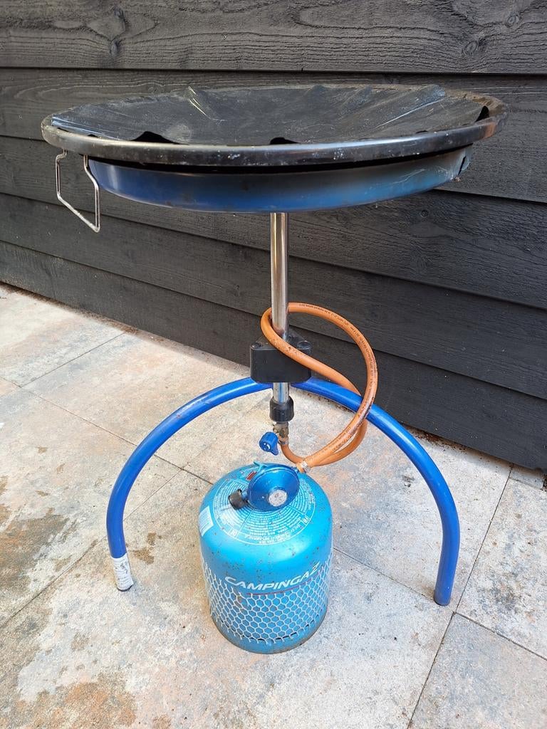 Skottelbraai inclusief gasfles, Ophalen, Gebruikt