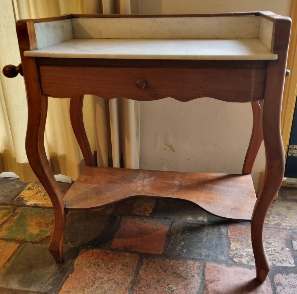 Antieke kaptafel met toebehoren, Ophalen, Wit, Steen/keramiek, Gebruikt