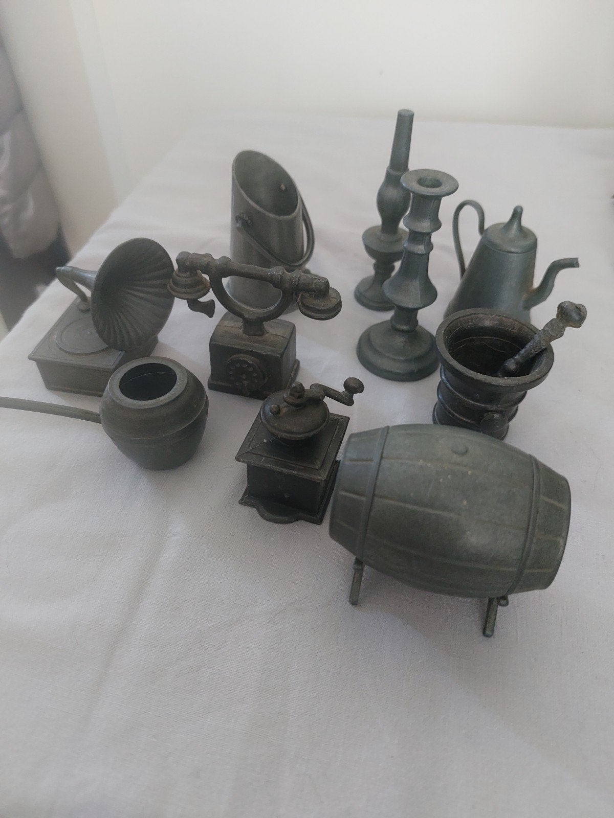 Set van 10 miniatuur tinnen figuren, Antiek en Kunst, Ophalen of Verzenden