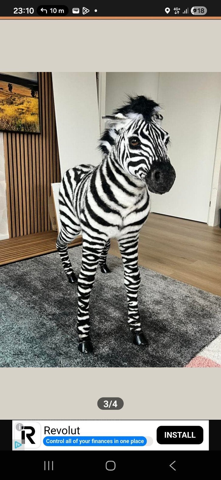 Realistische zebra, Ophalen of Verzenden, Zo goed als nieuw
