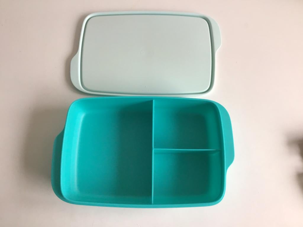 Tupperware To Go lunchbox lunchtrommel broodtrommel vakken, Ophalen of Verzenden, Zo goed als nieuw, Groen, Bus of Trommel