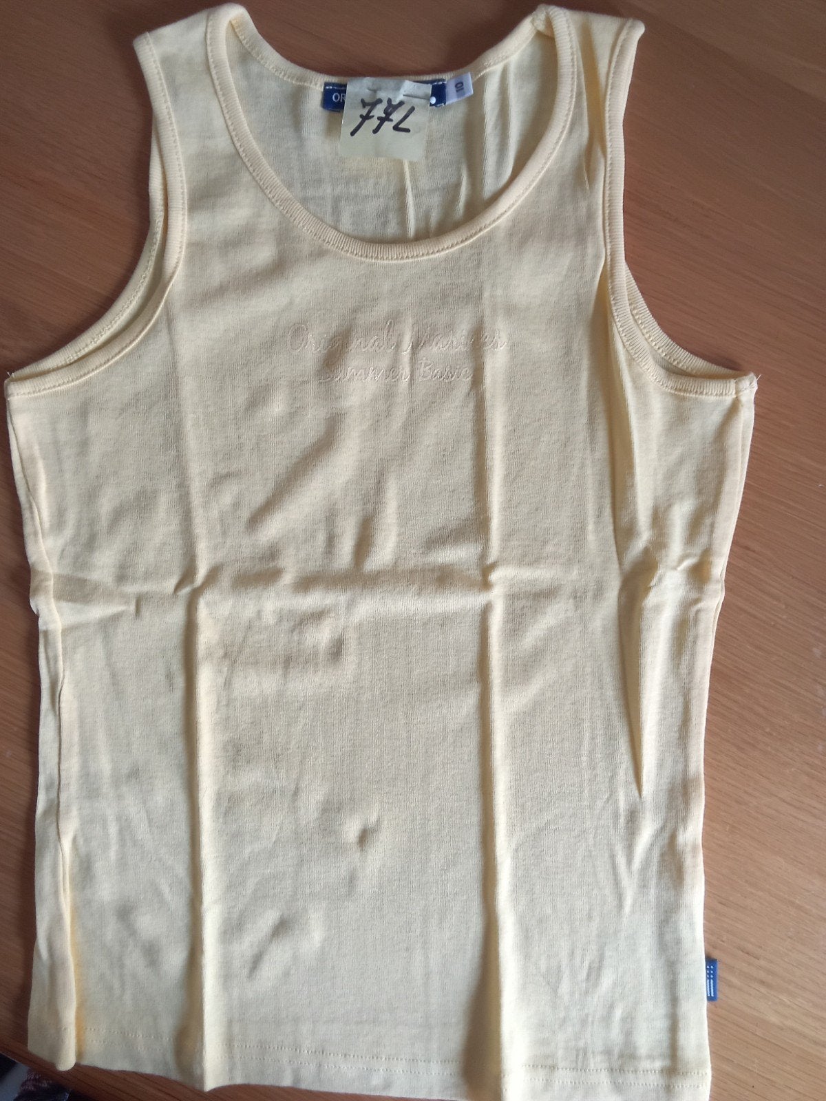 Donkergeel mouwloos shirt Original Marines maat 10 77L, Ophalen of Verzenden, Zo goed als nieuw, Original Marines, Jongen of Meisje