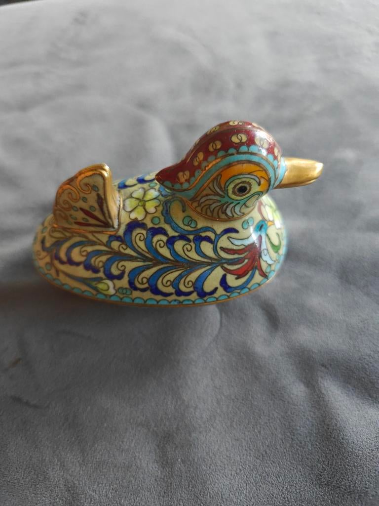 Cloisonné Eendje - Decoratieve Doos, Ophalen of Verzenden