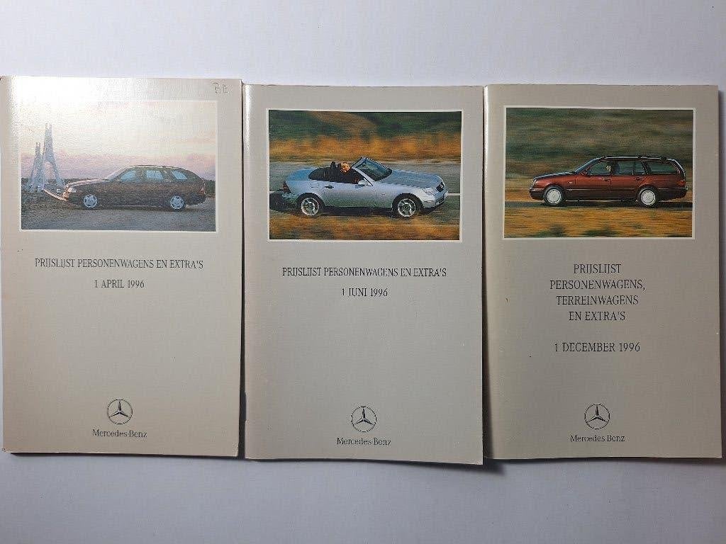 Mercedes personenwagens prijslijsten 1996 3 stuks, Ophalen of Verzenden, Zo goed als nieuw, Mercedes