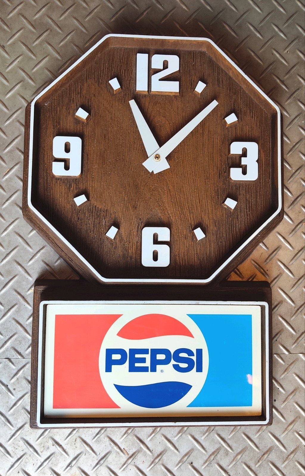 vintage Pepsi Cola klok USA, Ophalen of Verzenden, Gebruikt, Reclamebord