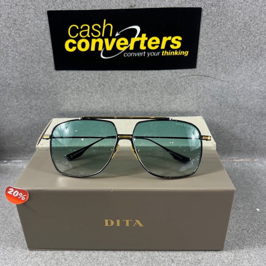 Zonnebril Dita ALKAMX DTS100 In hoes met doos | 377005, Overige merken, Gebruikt, Zonnebril, Zwart