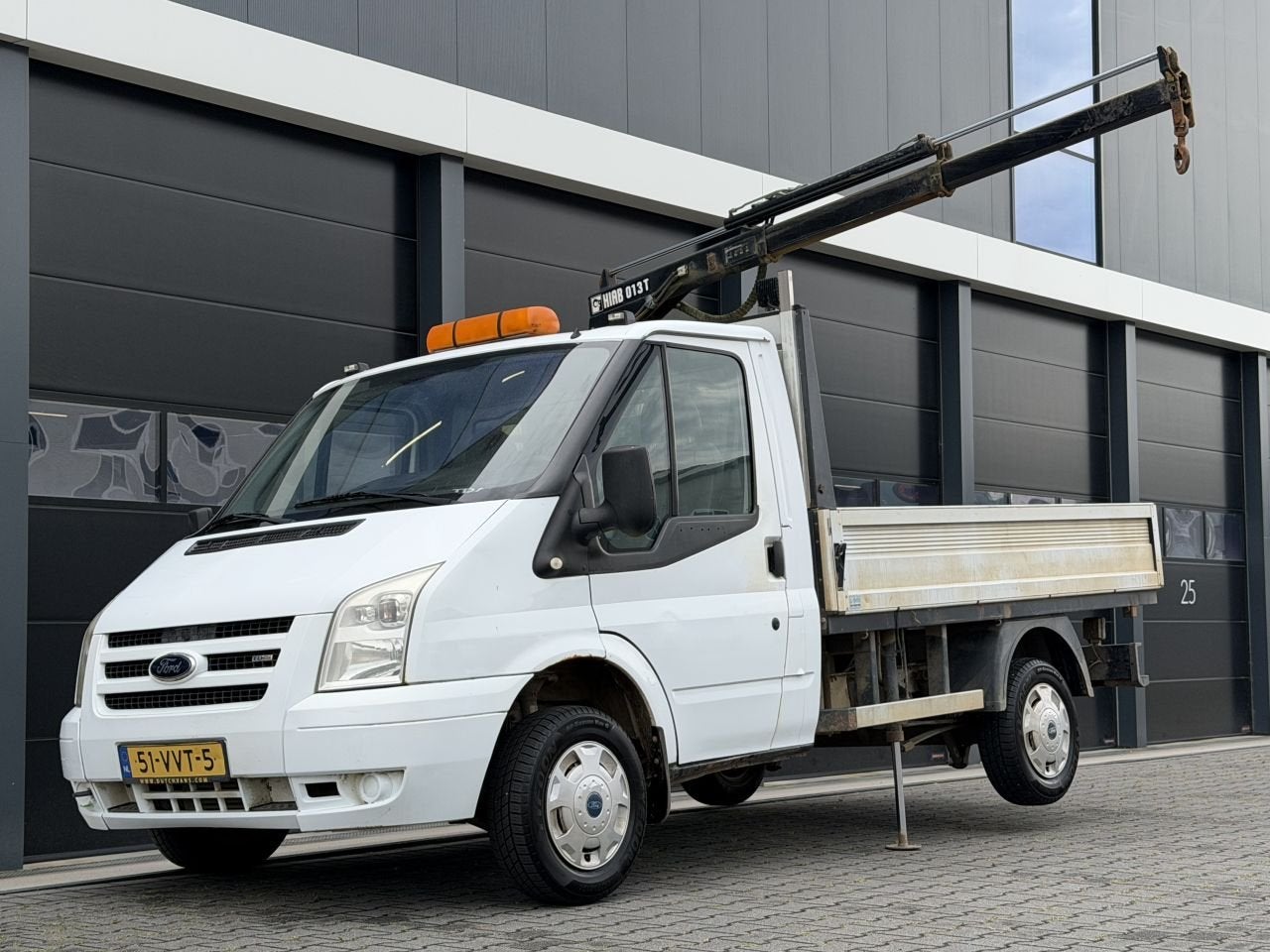 Ford Transit 2.2 TDCI Hiar Hijskraan (bj 2008), Auto's, Wit, Bedrijf, Elektrische ramen, Ford