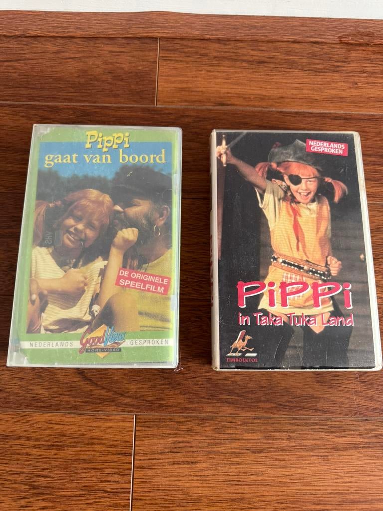 2 Pippi Langkous video’s te koop!, Cd's en Dvd's, VHS | Kinderen en Jeugd, Alle leeftijden, Kinderprogramma's en -films, Overige typen