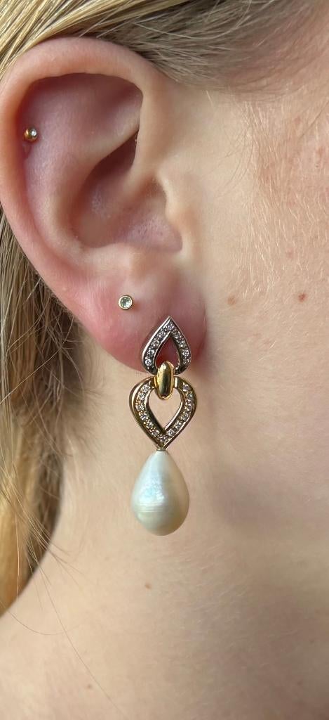 44 diamanten luxe set 14k gouden oorbellen dames briljant, Sieraden, Tassen en Uiterlijk, Oorbellen, Hangers, Voordeelsieraden