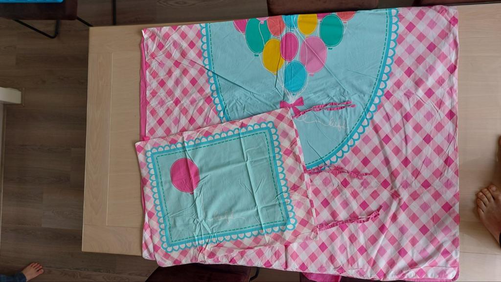Lief! Dekbedovertrek Roze Ruit met Blauw Hart, Ophalen of Verzenden
