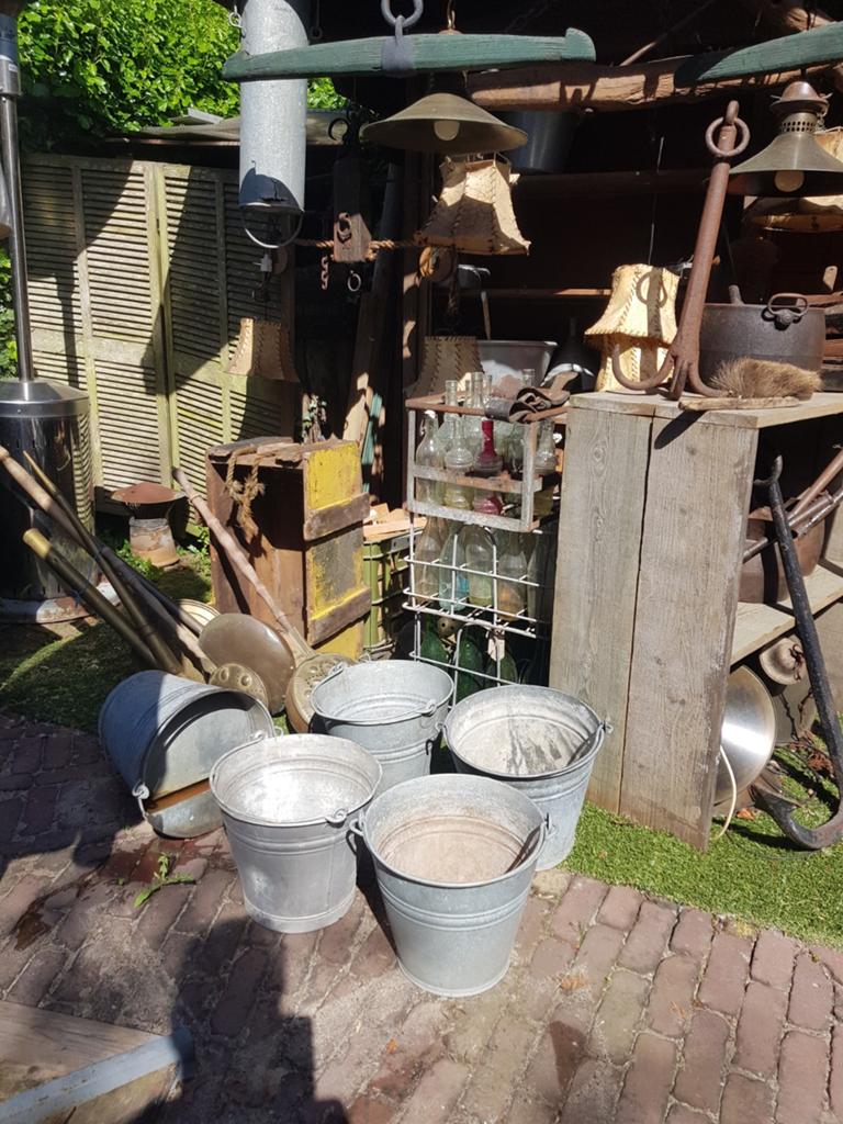 Diverse zinken emmers, Tuin en Terras, Tuinwanddecoratie, Ophalen of Verzenden