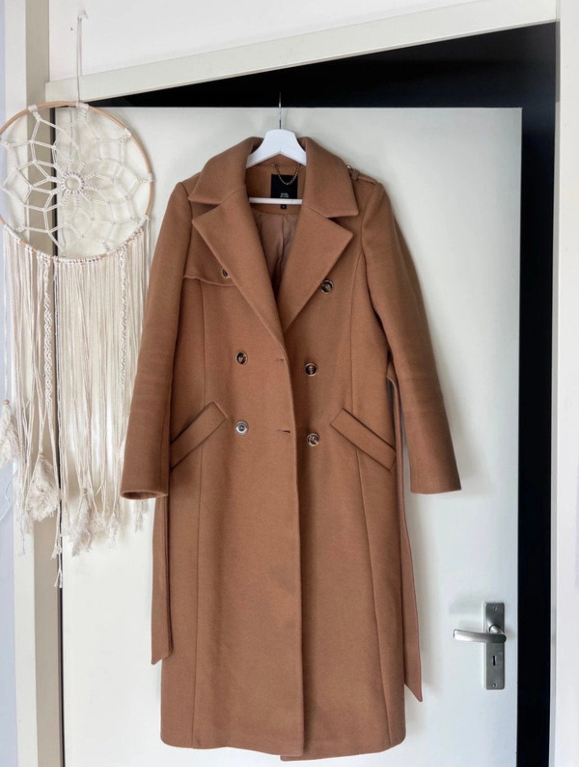 River Island Mantel Maat S, Ophalen of Verzenden, Gedragen, Maat 36 (S), Bruin
