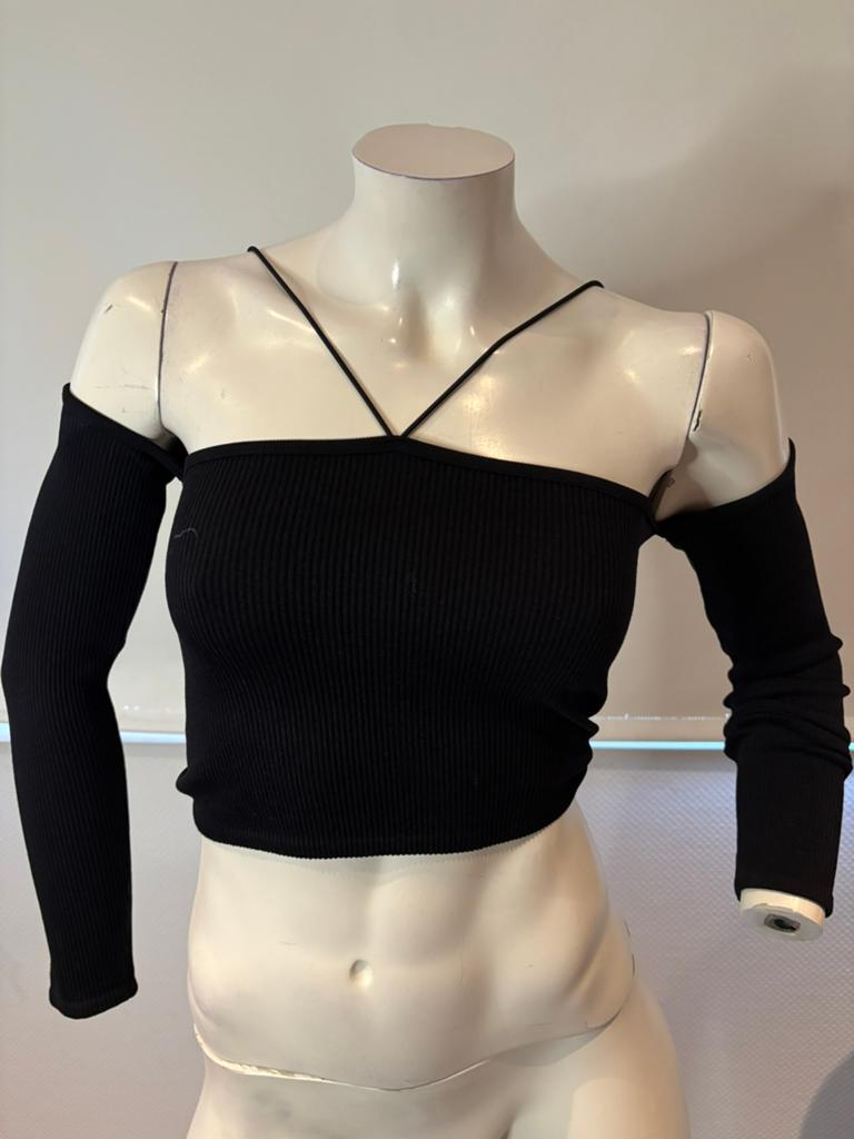 Zara top met aparte mouwen xs/s nieuw, ., Zwart, Nieuw, Ophalen of Verzenden
