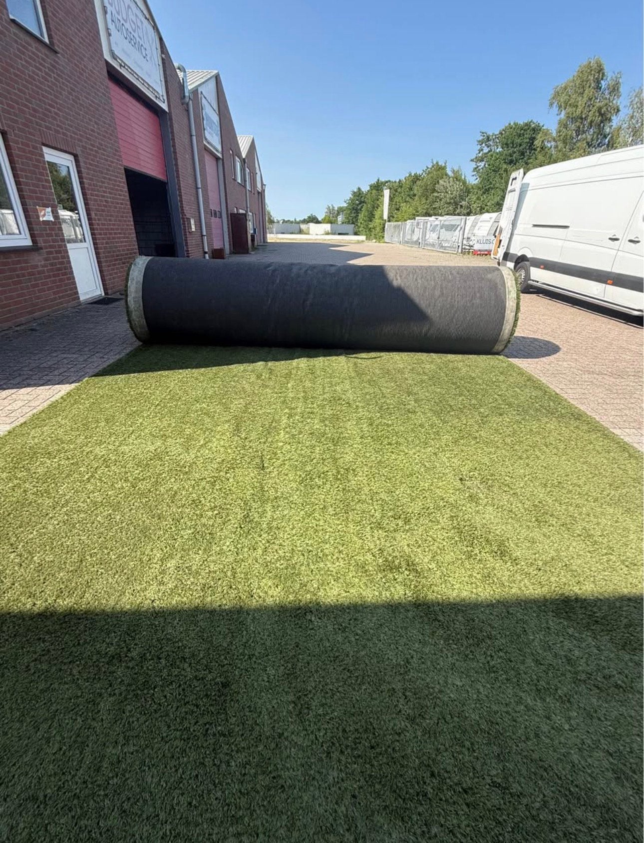 Gebruikt voetbal kunstgras, Tuin en Terras, Gras en Kunstgras, Ophalen of Verzenden, Zo goed als nieuw, 20 m² of meer