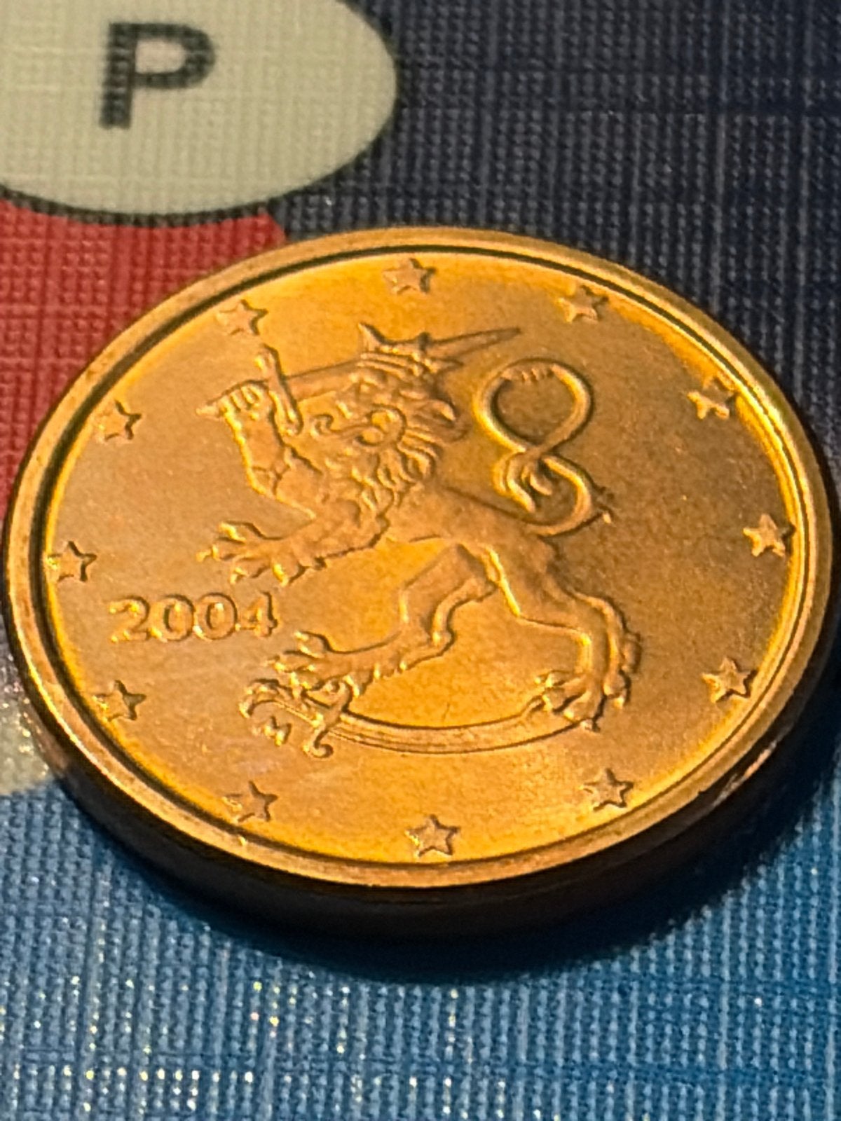 Zeldzame Finse 1 cent munt uit 2004 - Leeuw design, Ophalen of Verzenden, Finland, 1 cent, Losse munt